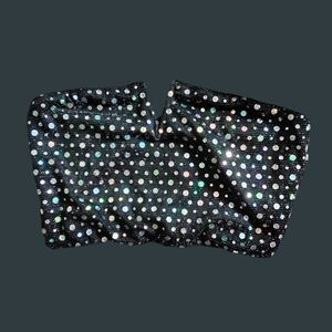 Black Sequined Tube Top With V Accent In Front Y2K Style Size Small